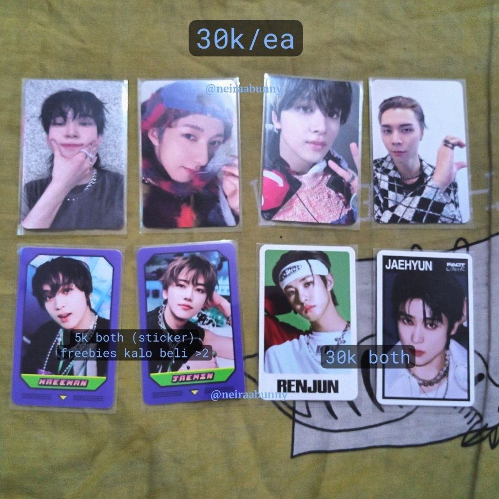 photocard nct dream renjun haechan and 127 doyoung jaehyun johnny istj golden age