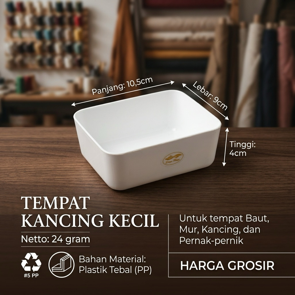 Kotak kancing kecil mur baut ukuran 10x9x4 cm grosir