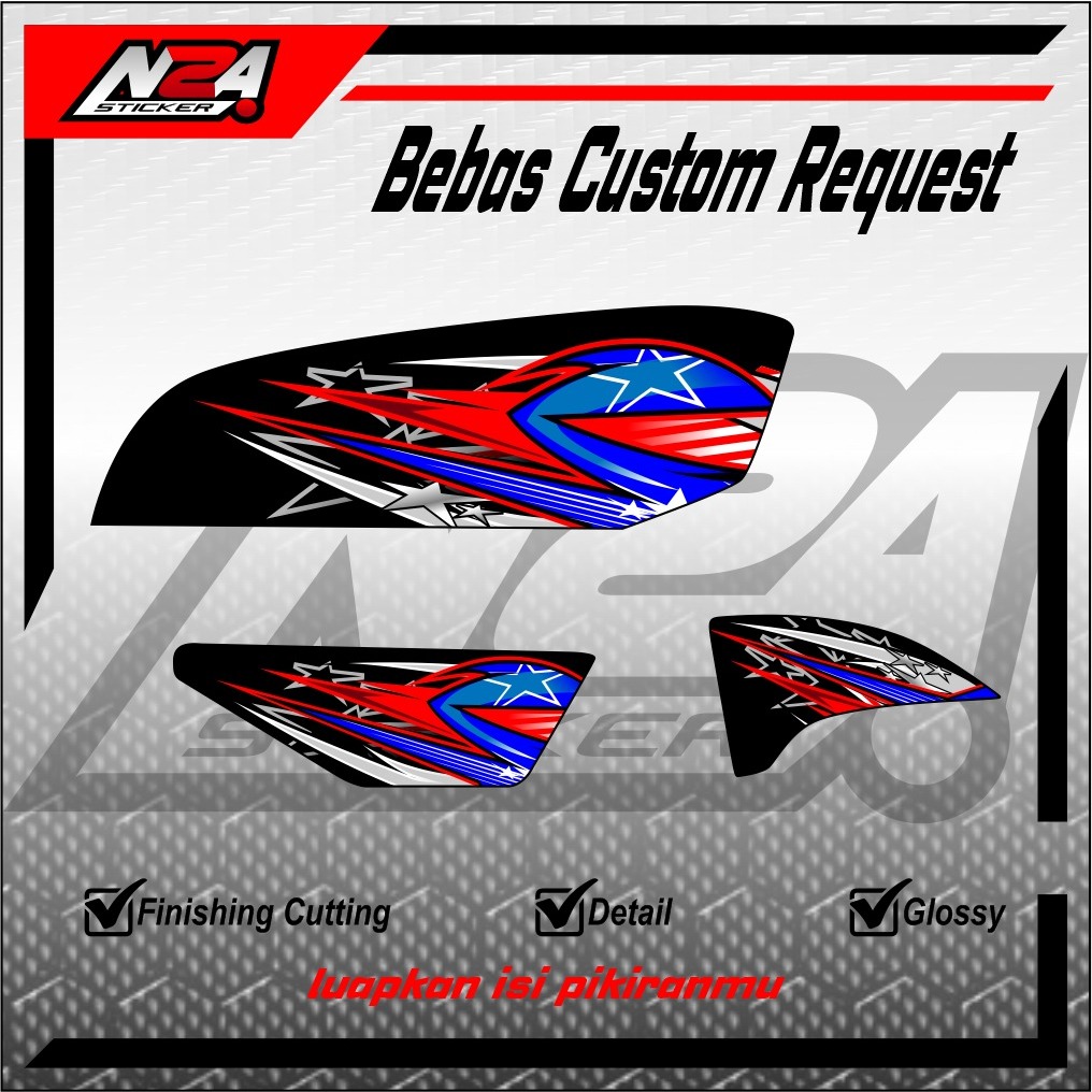 STRIPING GL100 CEPEK ARAI PEDROSA BEBAS CUSTOM NON TRANSPARAN