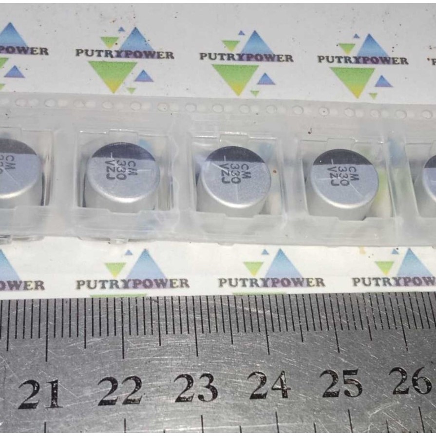 RENCENG d10x10mm 330uf VZJ 35v elko SMD kapasitor 330 uf elco solid capacitor V = 35 VOLT ..