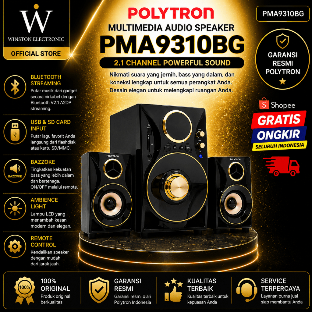 Bluetooth Speaker POLYTRON  Multimedia PMA9310BG/PMA-9310BG/PMA 9310BG/POLYTRON SPEAKER BLUETOOTH