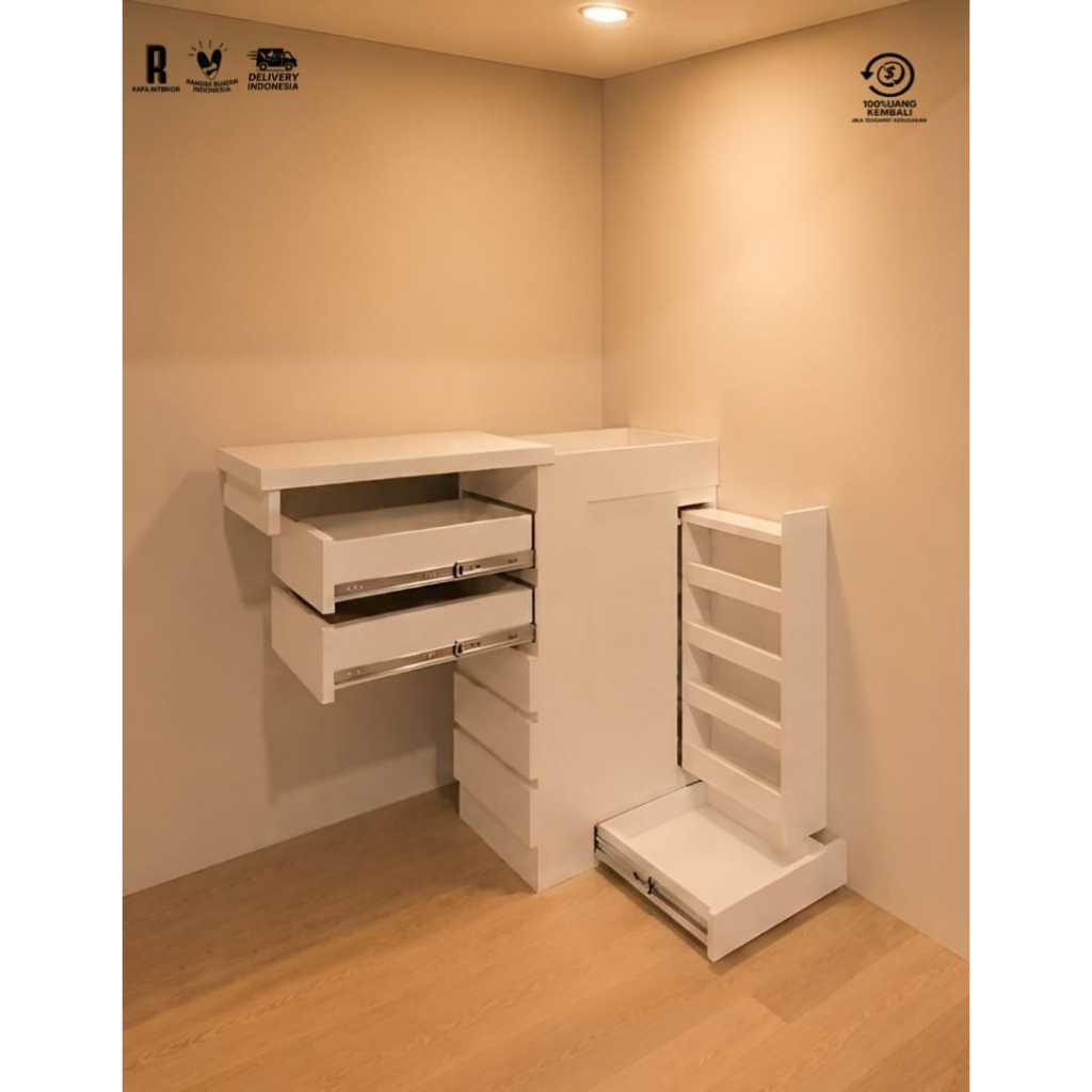(EVELYN) Nakas Tingkat 5 Laci Rahasia Minimalis Modern | Hidden storage | Penyimpanan rahasia | laci