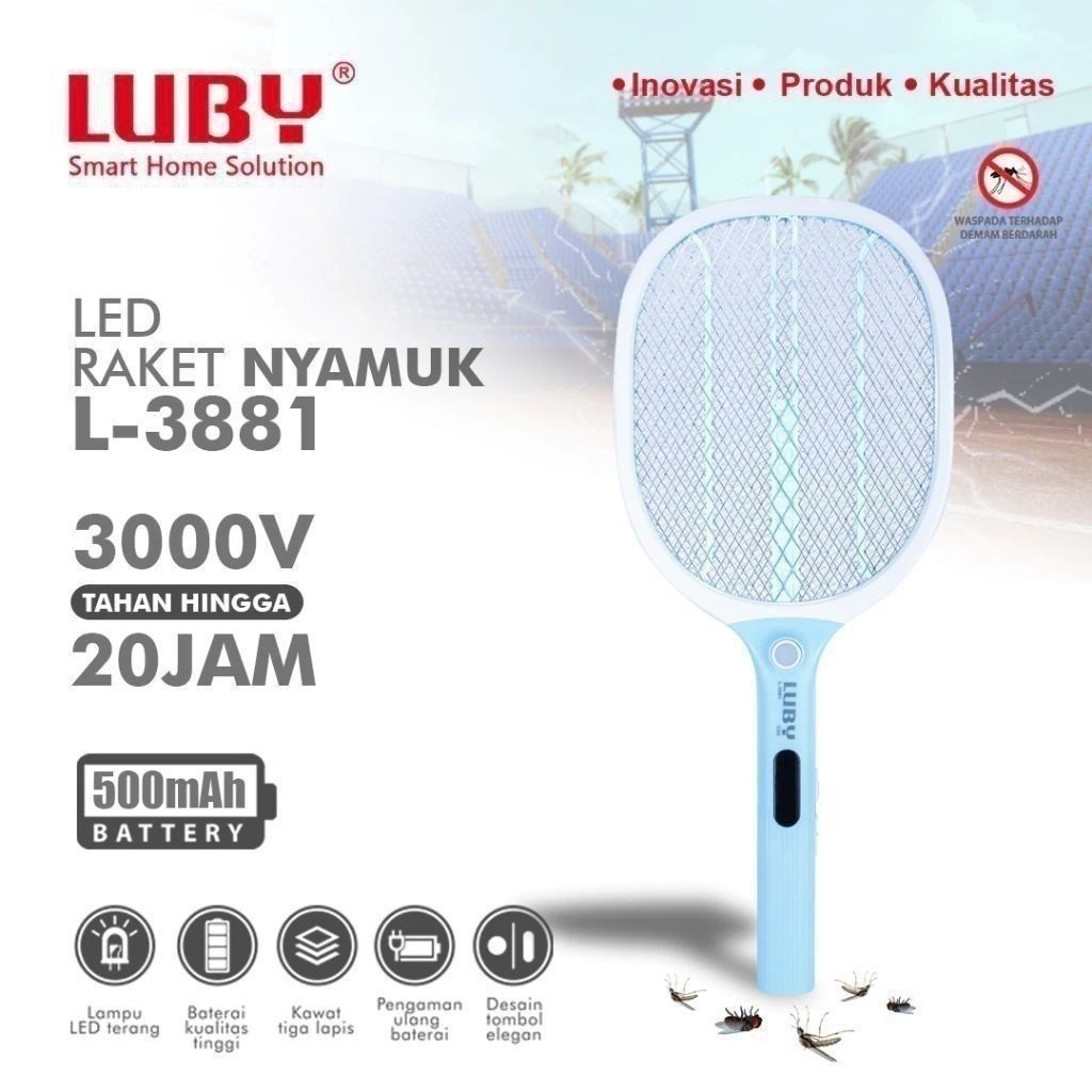 Raket nyamuk - Raket Nyamuk Listrik - Pengusir Nyamuk - Raket Listrik - Raket Luby Raket Nyamuk