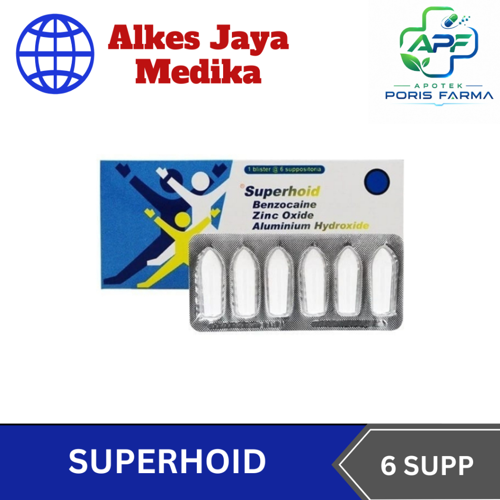 Superhoid Suppositoria (1box @6supp) - Obat Wasir