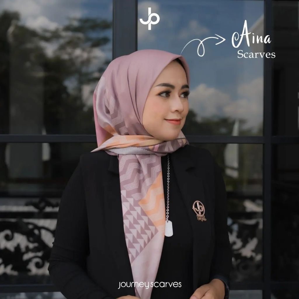Hijab Segi Empat Voal Shiny Aina Series Journey Scarves