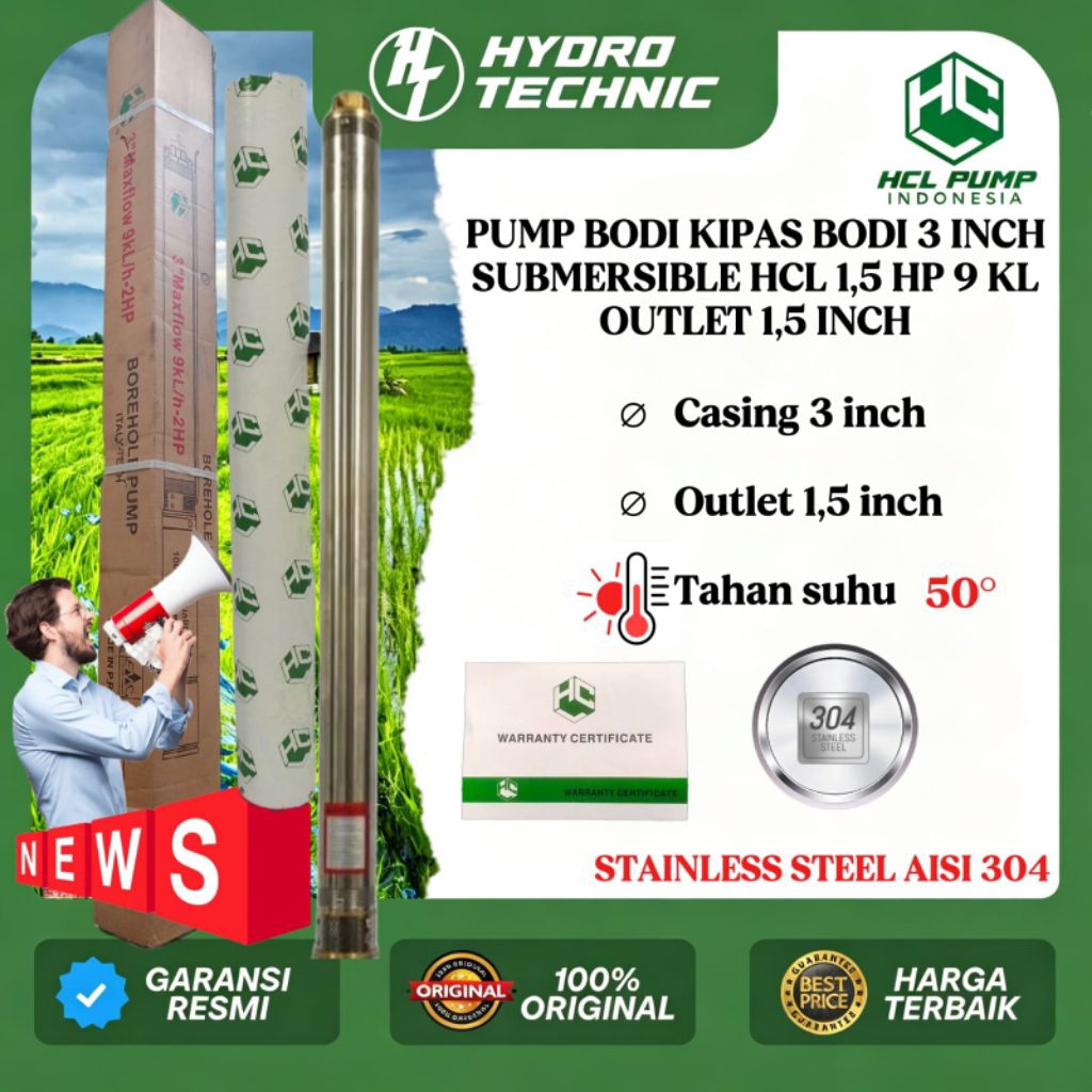 PUMP BODY KIPAS SUBMERSIBLE HCL BODI 3 INCH HCL 3 SDM 2 HP 9 KUBIK