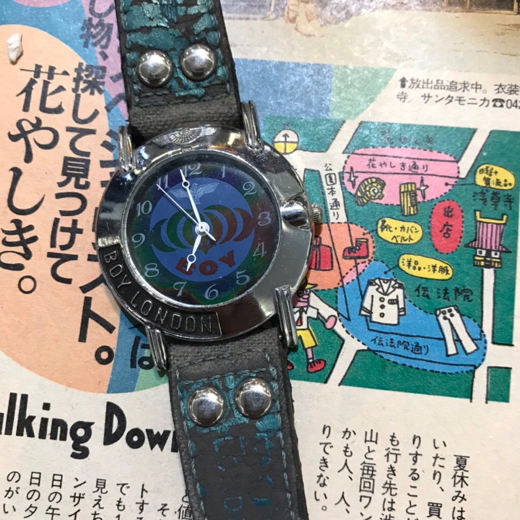 Boy London Watch RARE 1990s VINTAGE BOY LONDON RETRO ART DECO CALIFORNIA STYLE DIAL QUARTZ WAtch
