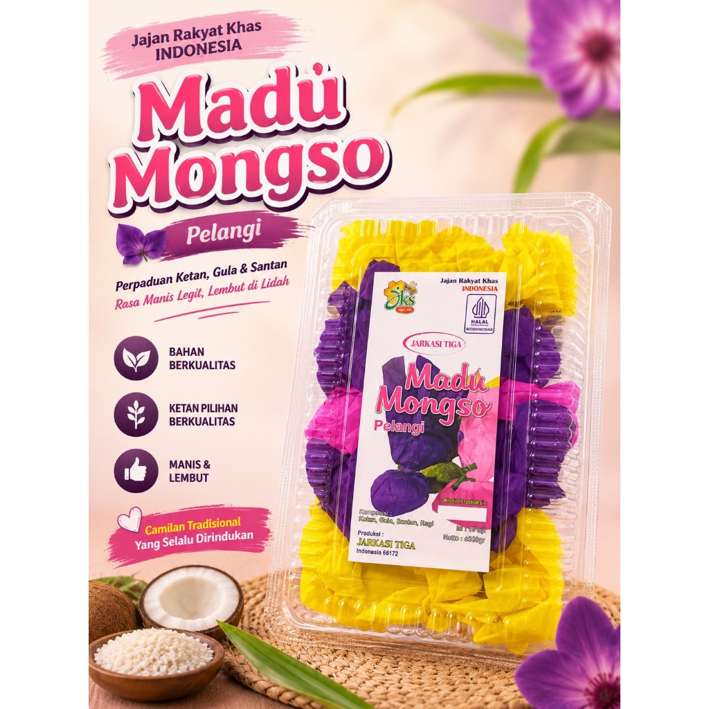 JARKASI Madu Mongso  Tradisional Ketan Hitam Camilan Khas Madiun Ponorogo Blitar Olah Dodol Madumong