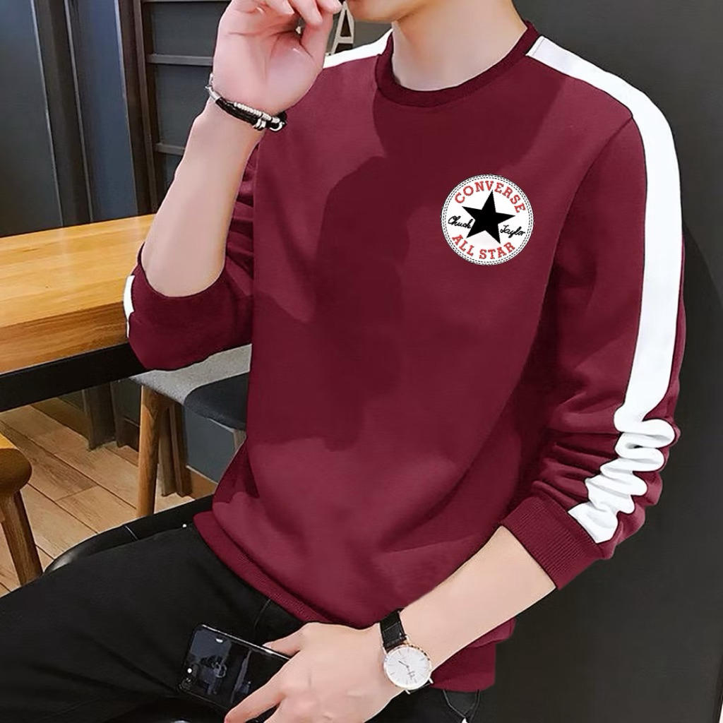 SWEATER CASUAL CONVERSE BIGSIZE S M L XL XXL 3XL 4XL 5XL 6XL KAOS LENGAN PANJANG PRIA WANITA JUMBO