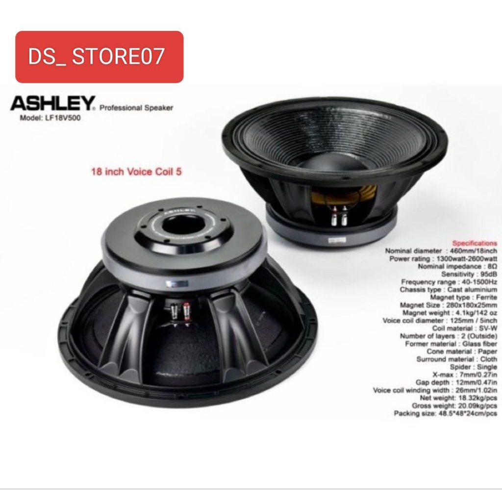 Speaker Component Ashley LF18 V500 Original komponent Ashley LF18 V500 18inch