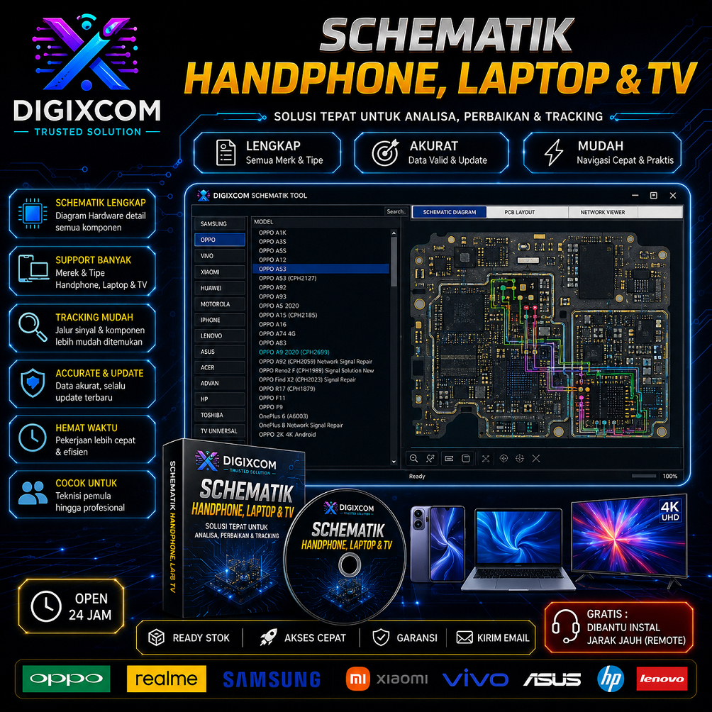 Kumpulan Schematic Diagram Tool HP LAPTOP TV LED TABUNG UNIVERSAL Permanen Aktif Selamanya