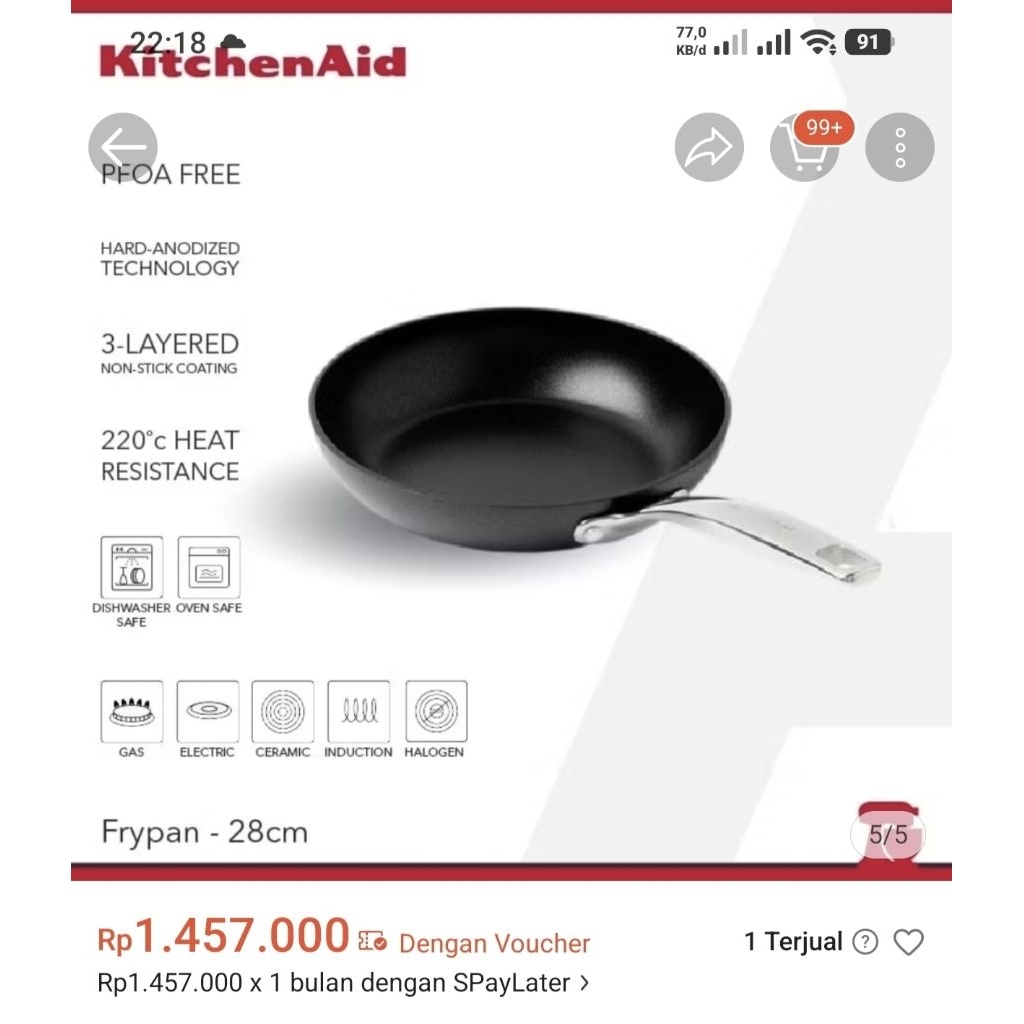 Kitchen Aid Fry pan KitchenAid Frypan 28 cm