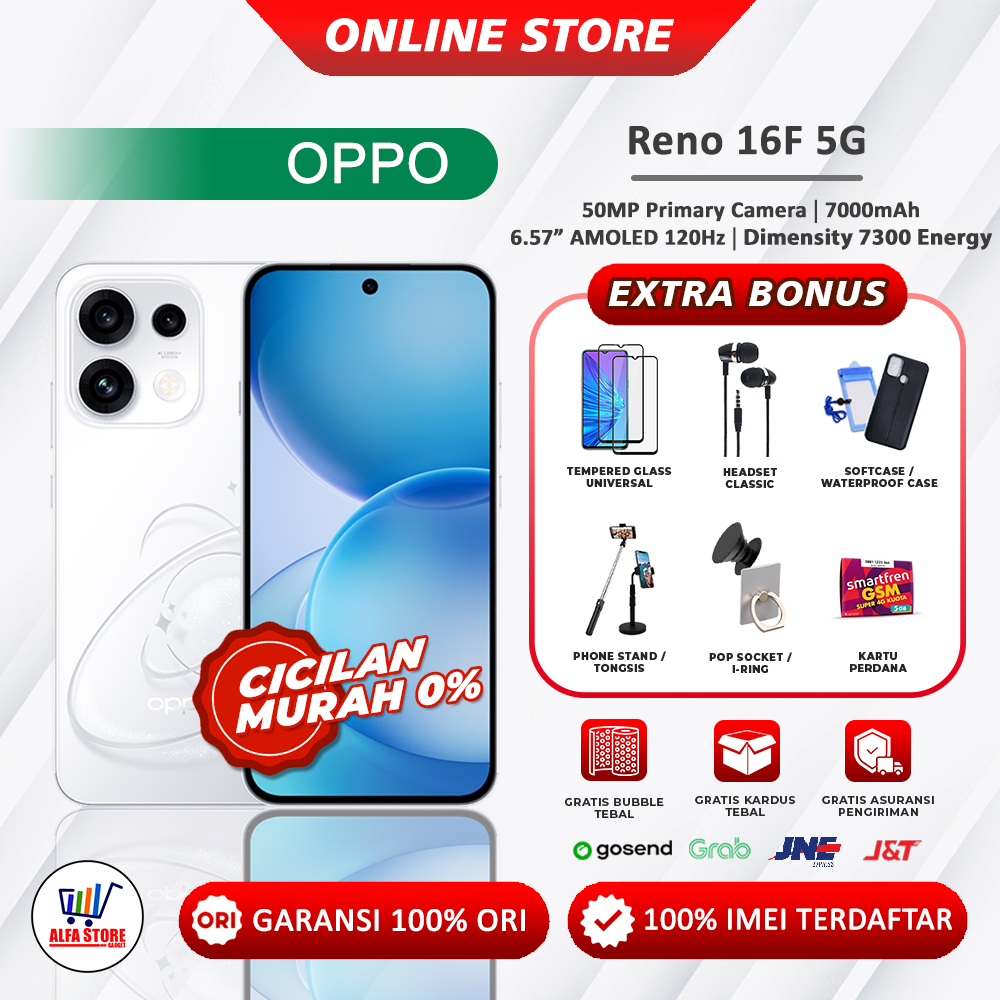 Oppo Reno 16F 5G Ram 8/128GB Ram 8/256GB Garansi Resmi