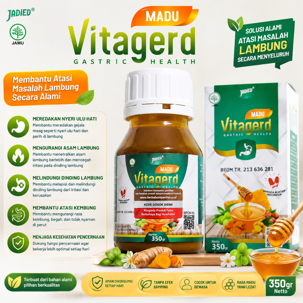 Madu Herbal Vitagerd - Atasi Asam Lambung & Maag Gerd Vitagerd Original