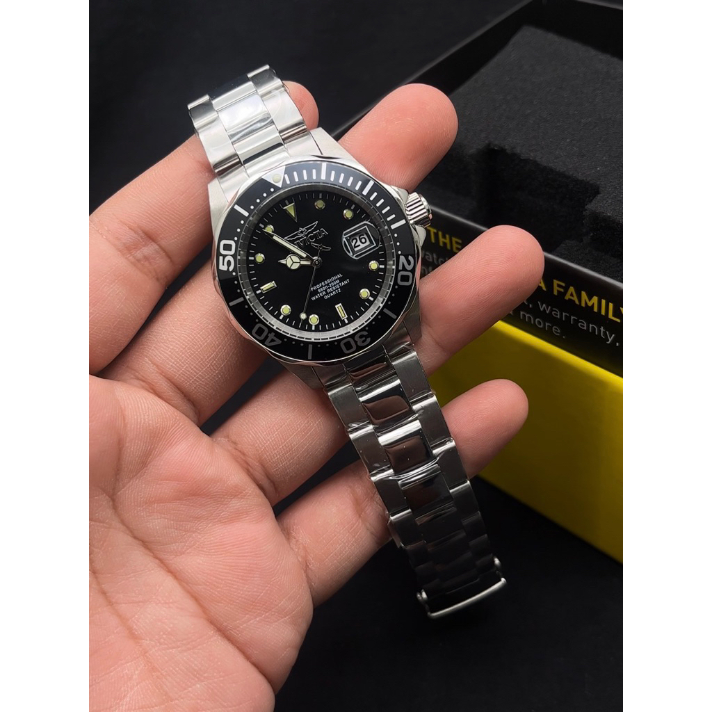 INVICTA Pro Diver 9307 Black Dial Stainless Steel Strap