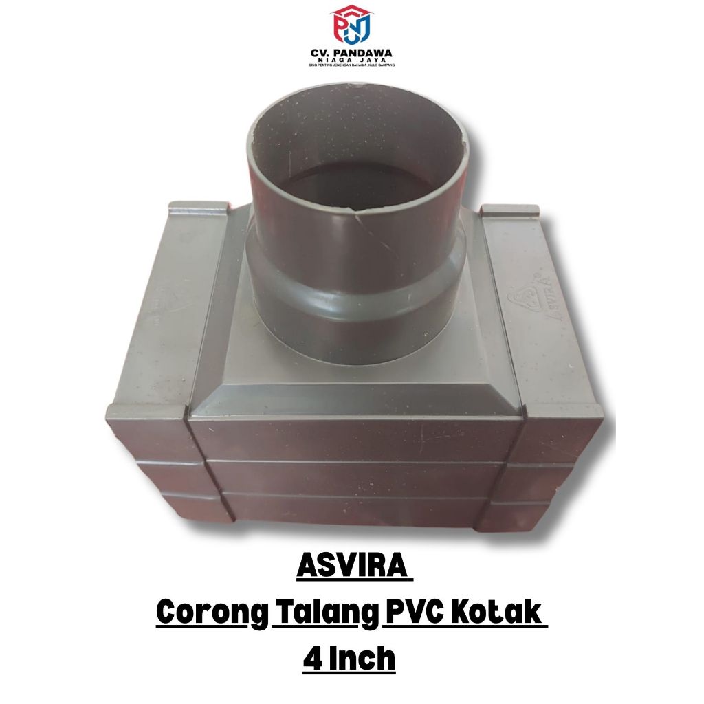 Corong Talang Air Kotak ASVIRA Abu-Abu / Sambungan Corong Pipa Paralon 4"