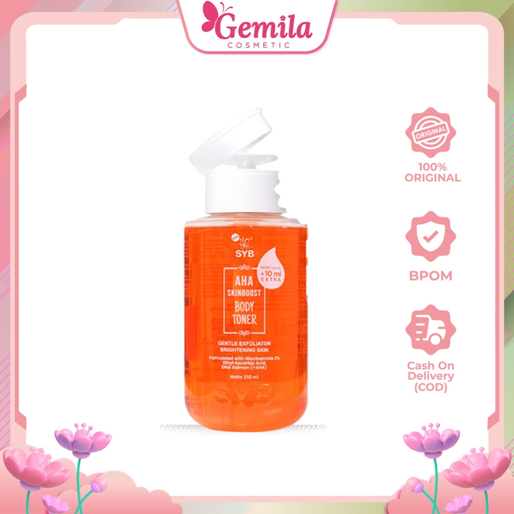 SYB  AHA Skinboost Toner Badan AHA 250gr with Vitamin C and DNA Salmon