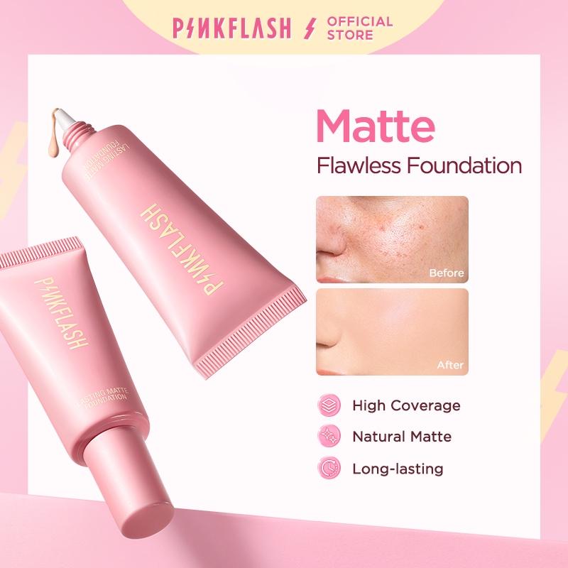 PINKFLASH All-day Matte Foundation Weightless Lasting Natural High coverage