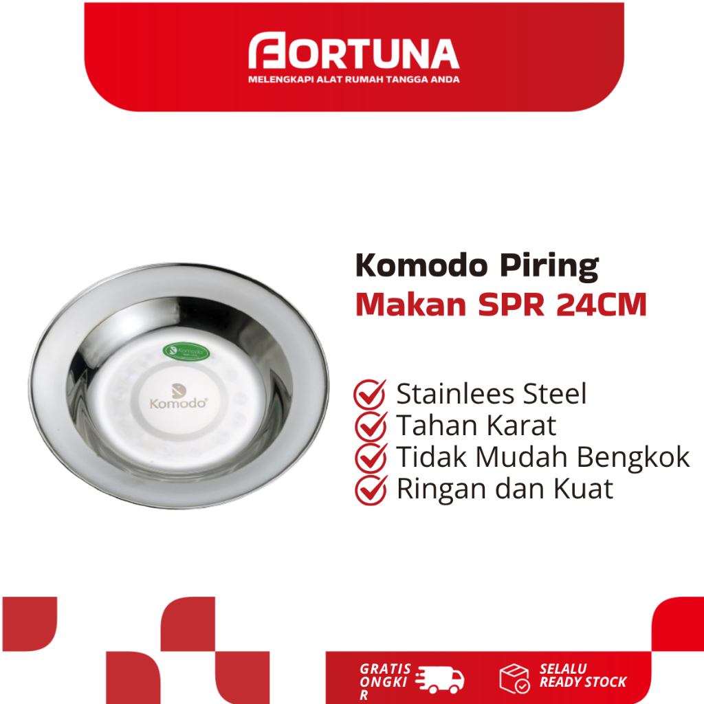 Komodo Piring Makan Stainless SPR 24CM