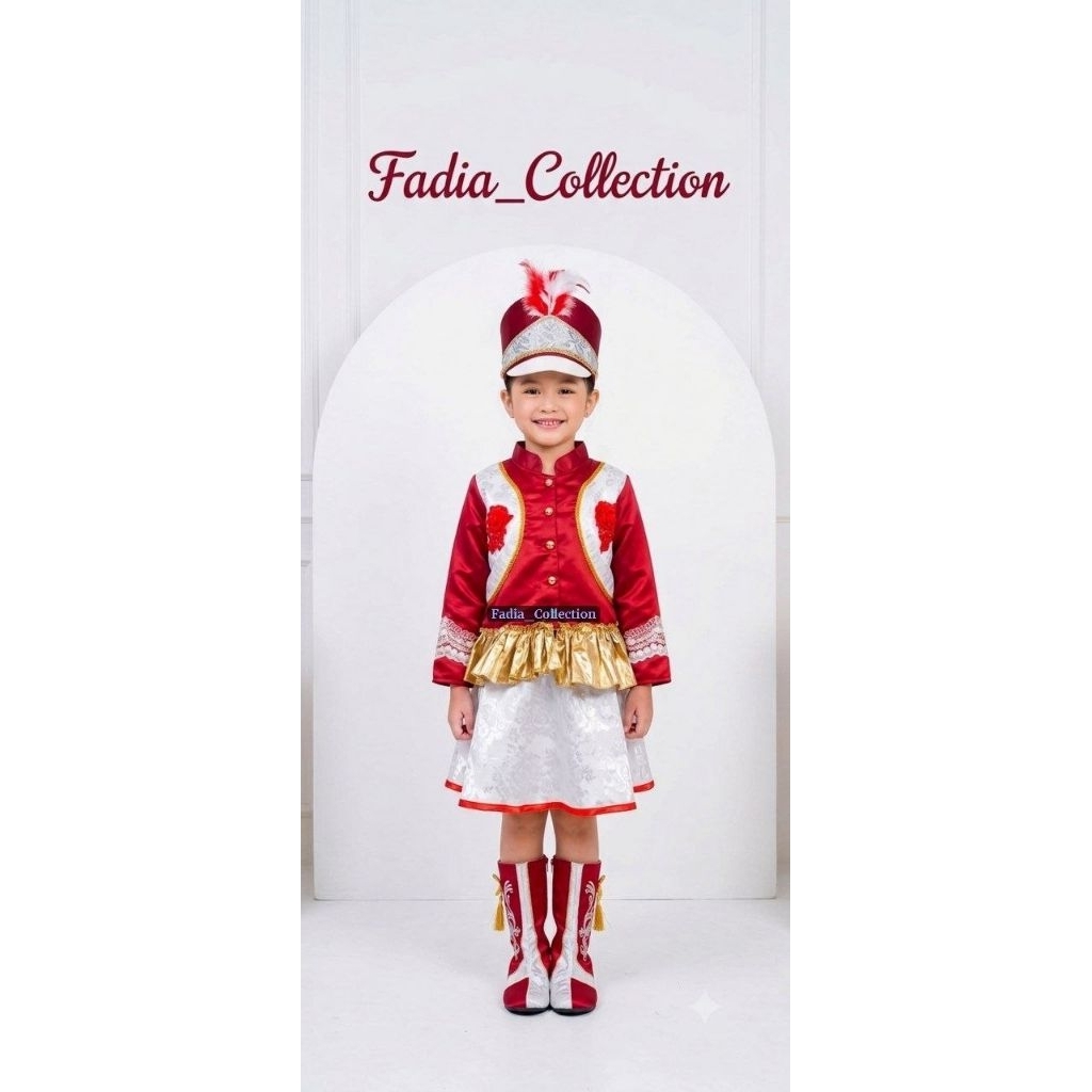Baju Mayoret Merah Putih/Baju Mayoret Anak TK/Baju Mayoret Simpel