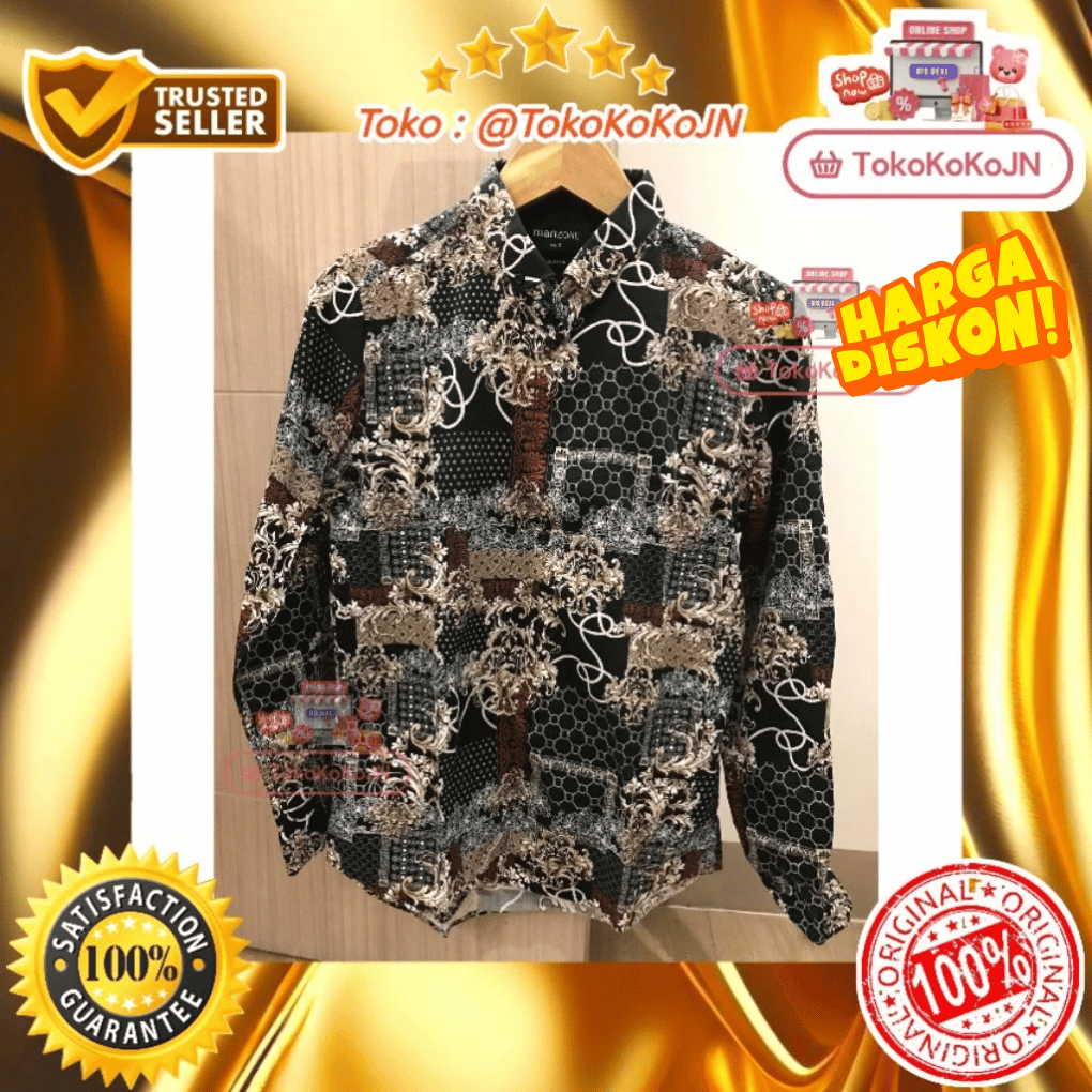 Batik Manzone Kemeja Batik Pria Preloved Size S