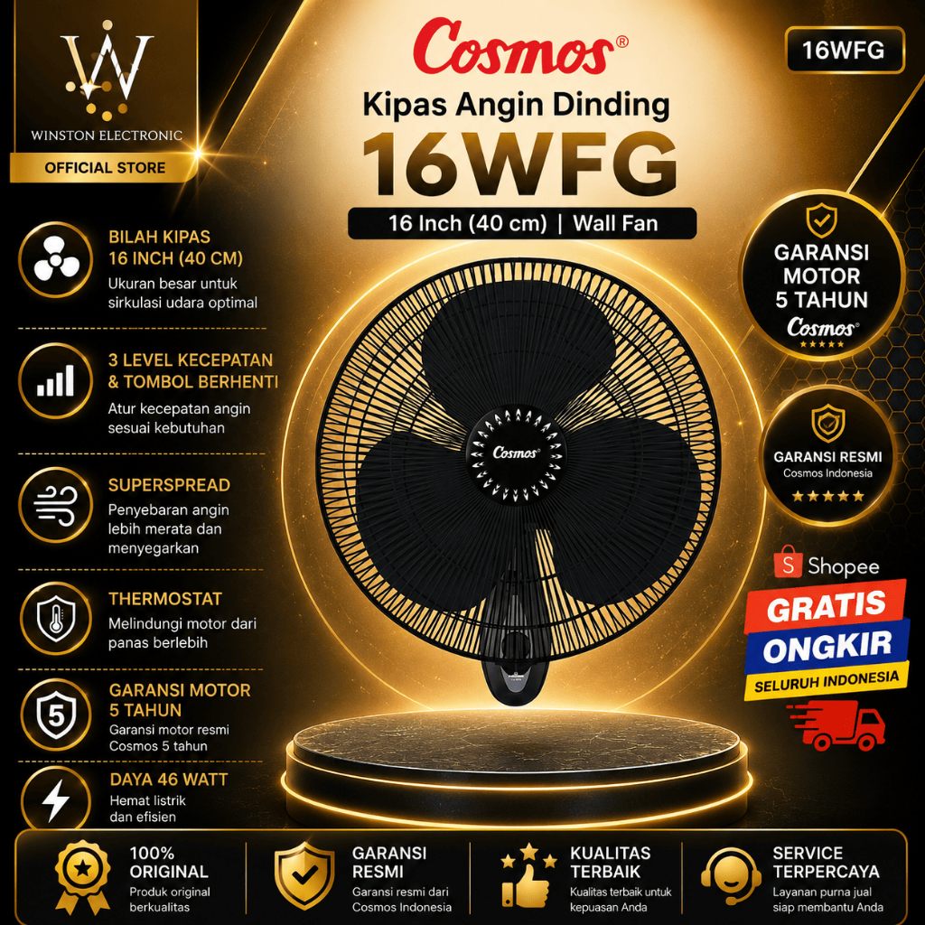 Kipas Angin Dinding Cosmos 16WFG/16-WFG/16 WFG/16WFG/KIPASANGINDINDING/COSMOS KIPAS DINDING ORIGINAL