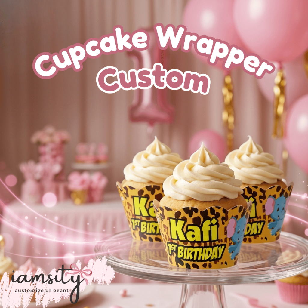 Cupcake wrapper custom birthday label cupcake custom desain