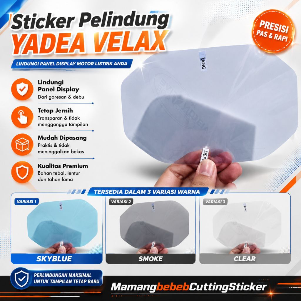 Pelindung SPEEDOMETER YADEA VELAX Cutting Sticker