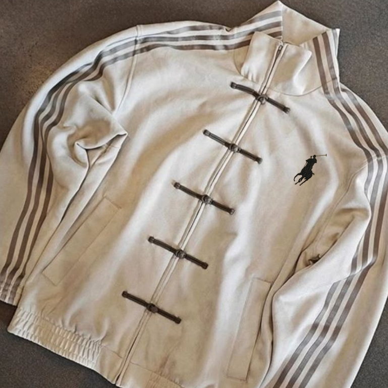 POLO RALPH HOUSE jaket pria wanita dewasa oversize Trektop Cheongsam stripe 3 trepoil import premium