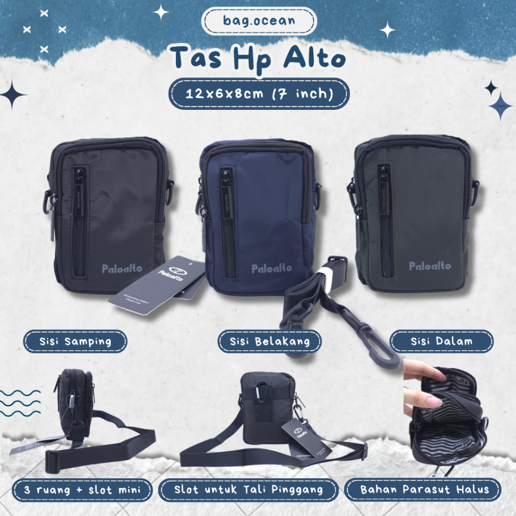 TAS SMARTPHONE SIZE 7 INCHI PALO ALTO KANVAS MURAH / TAS HP TEGAK ALTO KAIN KANVAS 7 INCHI MURAH ORI