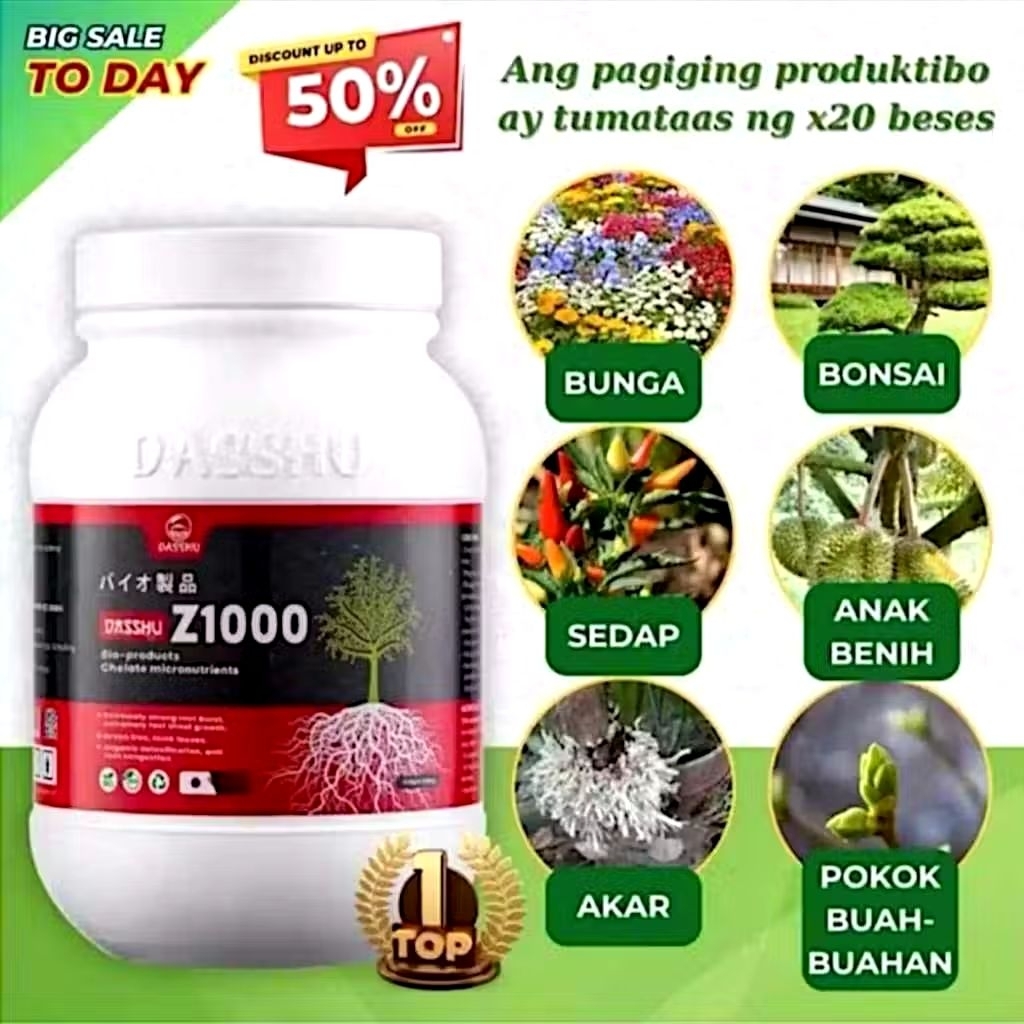 ( SALE ) Pupuk Perangsang Akar Dasshu Z1000 Ramah Lingkungan 250g 500g 1kg