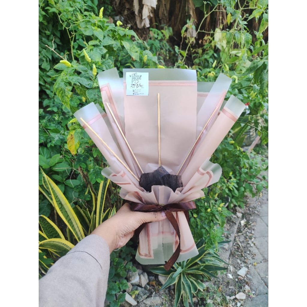 Buket Kosong Mini List Gold Frame Transparant