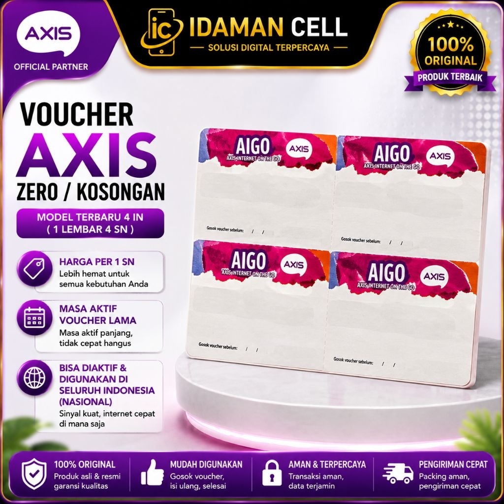 Vocher AXIS Kosong ZERO / Voucher Kosong AXIS AIGO Expired 2028