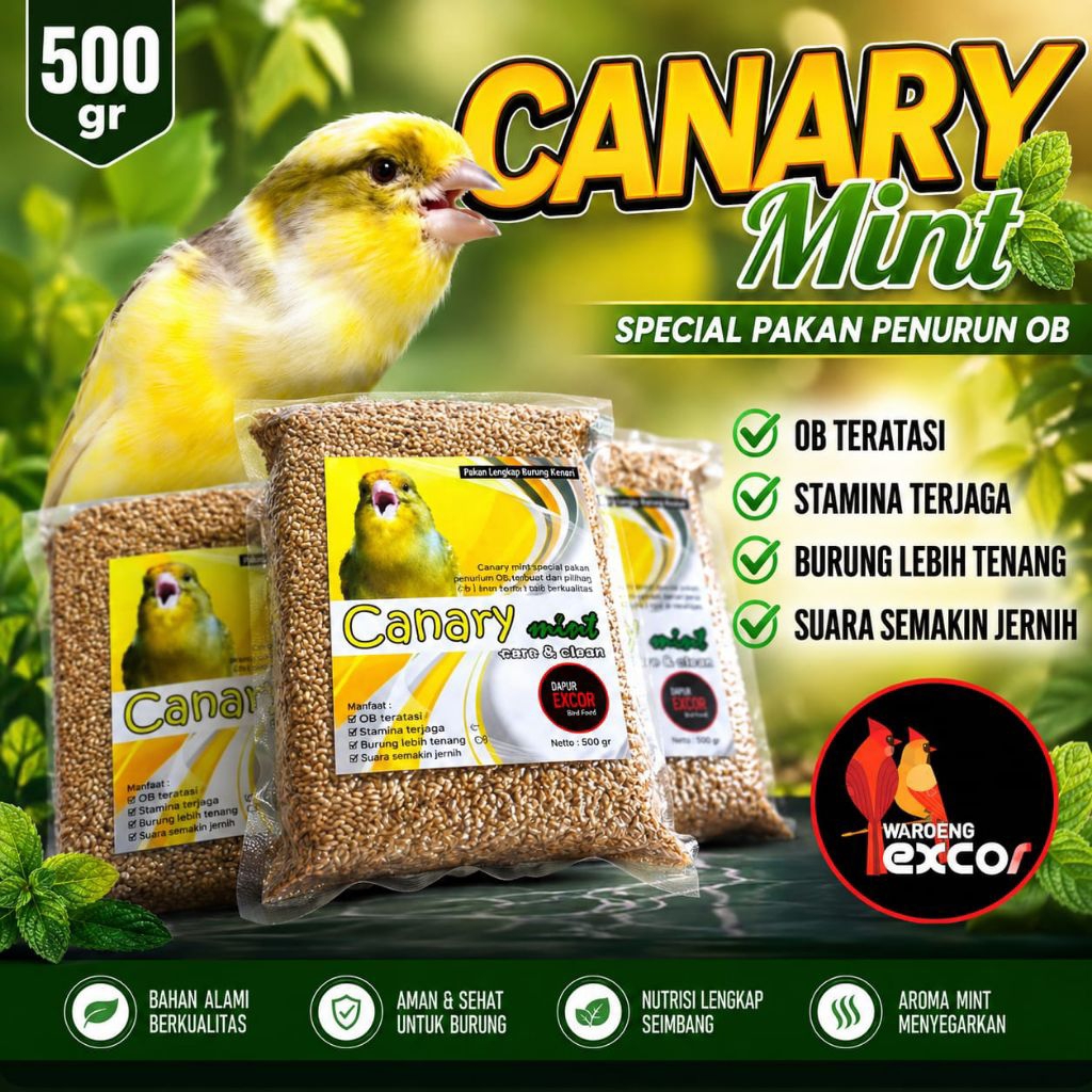 Pakan Kenari Penurun Birahi Penstabil Birahi Canary Mint Excor - 500gr