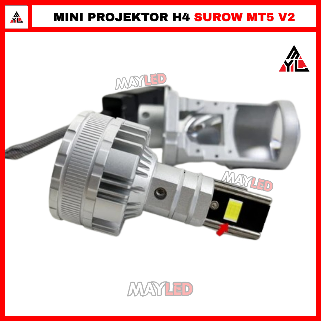 LAMPU LED MOBIL MOTOR H4 MINI PROJECTOR PROJIE SUROW MT5 V2 SUPER TERANG 70 WATT