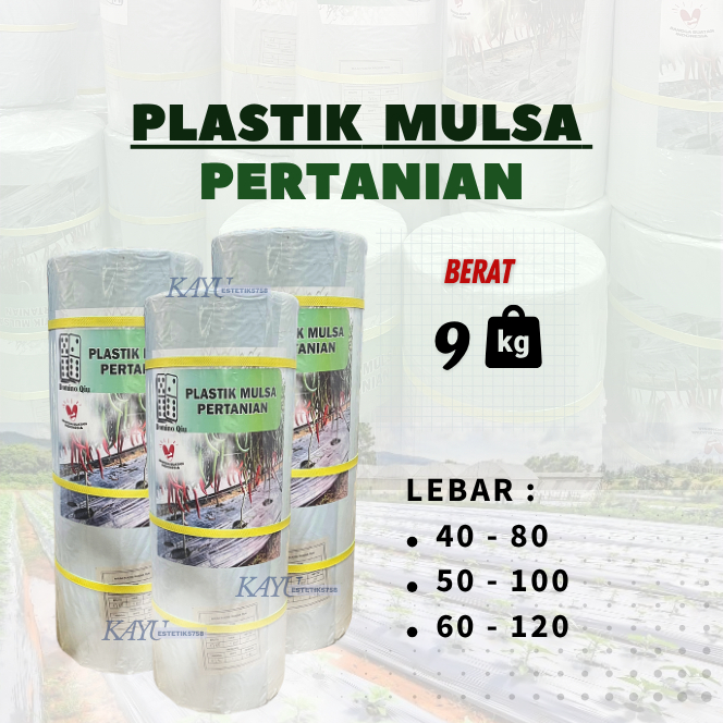 Plastik Mulsa Roll / Mulsa Hitam Perak Domino Que 9 Kg / Mulsa Pertanian Roll Murah
