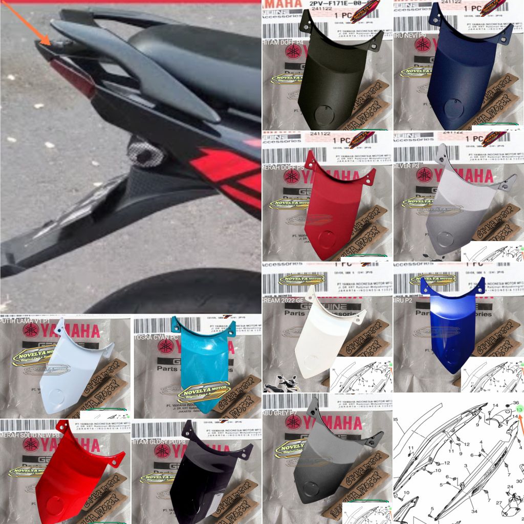 COVER TAIL PET SAMBUNGAN BODY MXKING MX KING ORI 2PV-F171E-00