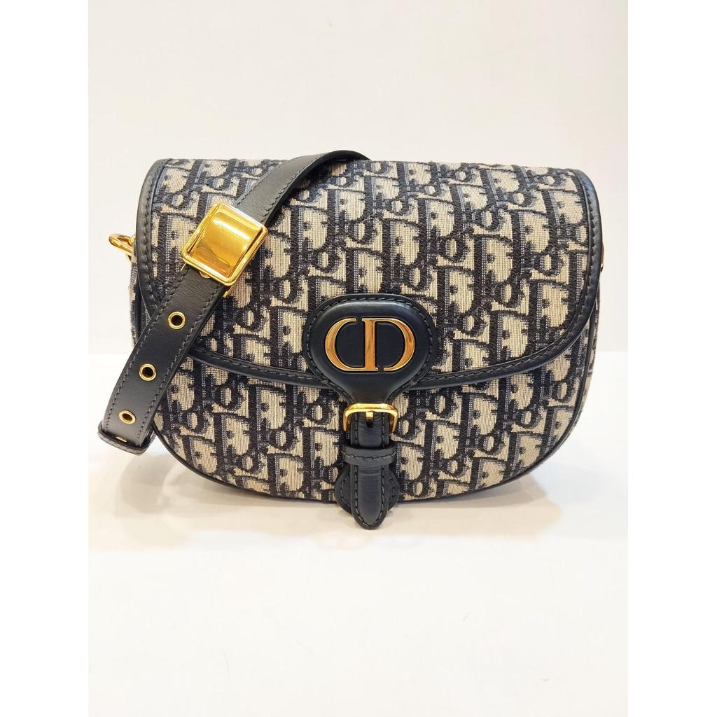 (PRELOVED) Dior Bobby Medium Oblique Navy Blue 2020