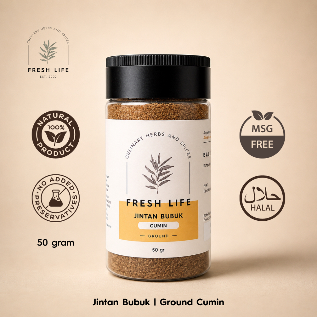 FRESH LIFE Jintan Bubuk - Ground Cumin / Cumin Powder / Cumin Ground 50 gram