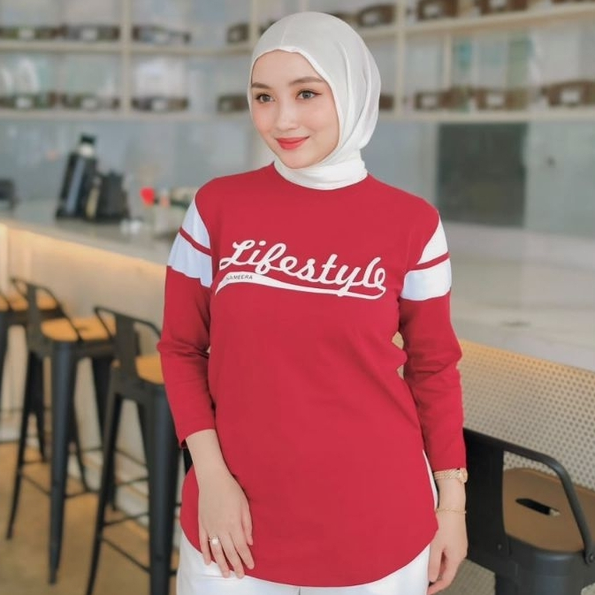 BBC Nameera kaos wanita Lifestyle terbaru tangan 7/8 combed 20s
