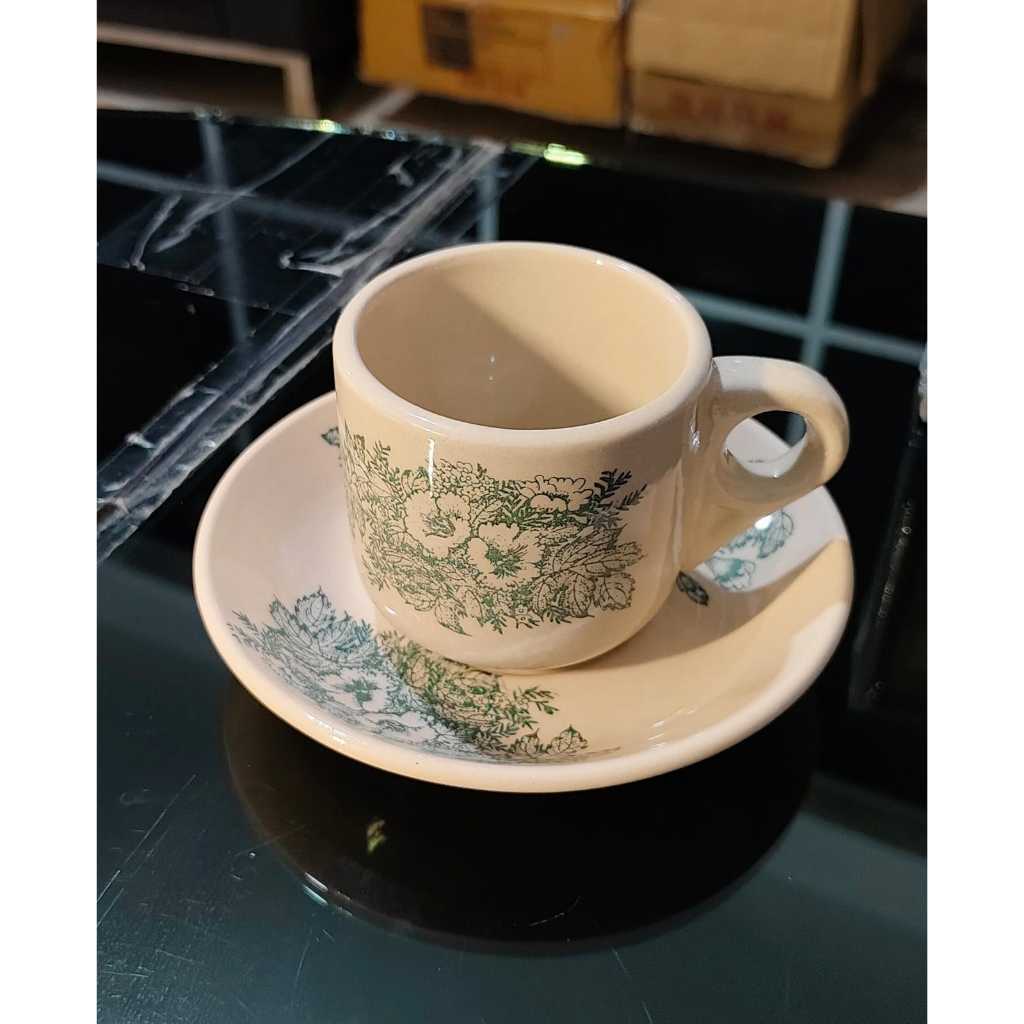 Gelas Kopi cangkir mug vintage keramik set harga per set