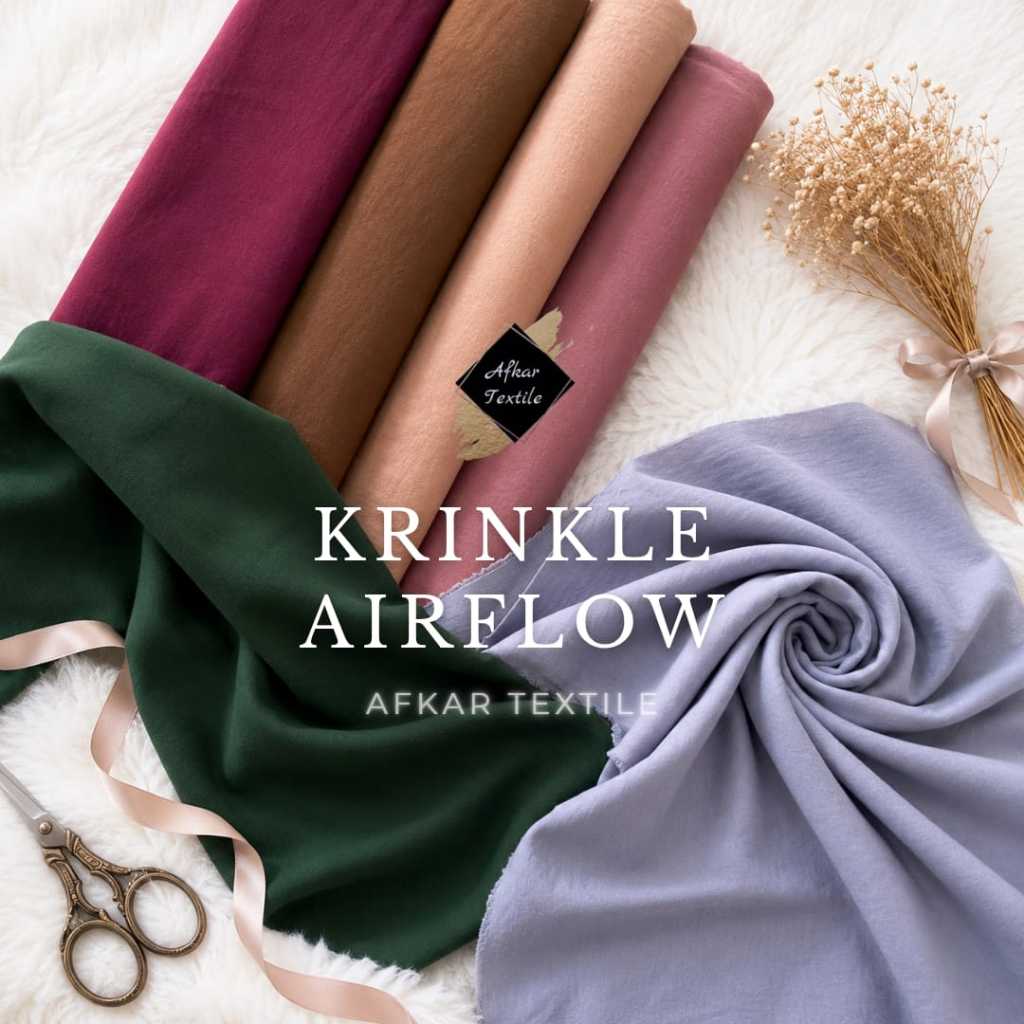 [AIRFLOW] Kain Katun Rayon Krinkle Polos / Rayon Crinkle Premium - Cey Airflow Original by Goldeo