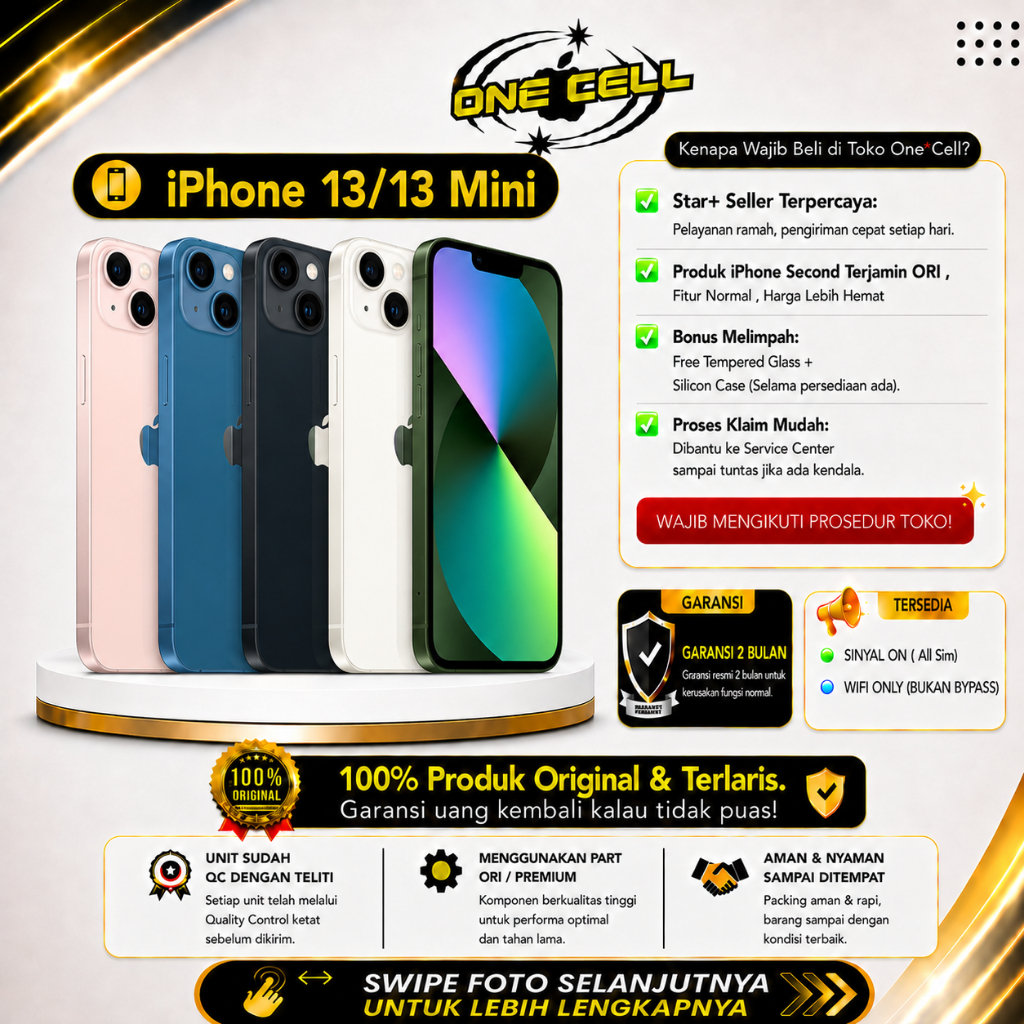 IP 13/13 MINI 128GB/256GB SECOND KONDISI BAGUS BUKAN SIMLOCK BUKAN SIMSTICK / PART MASIH ORI BELUM G