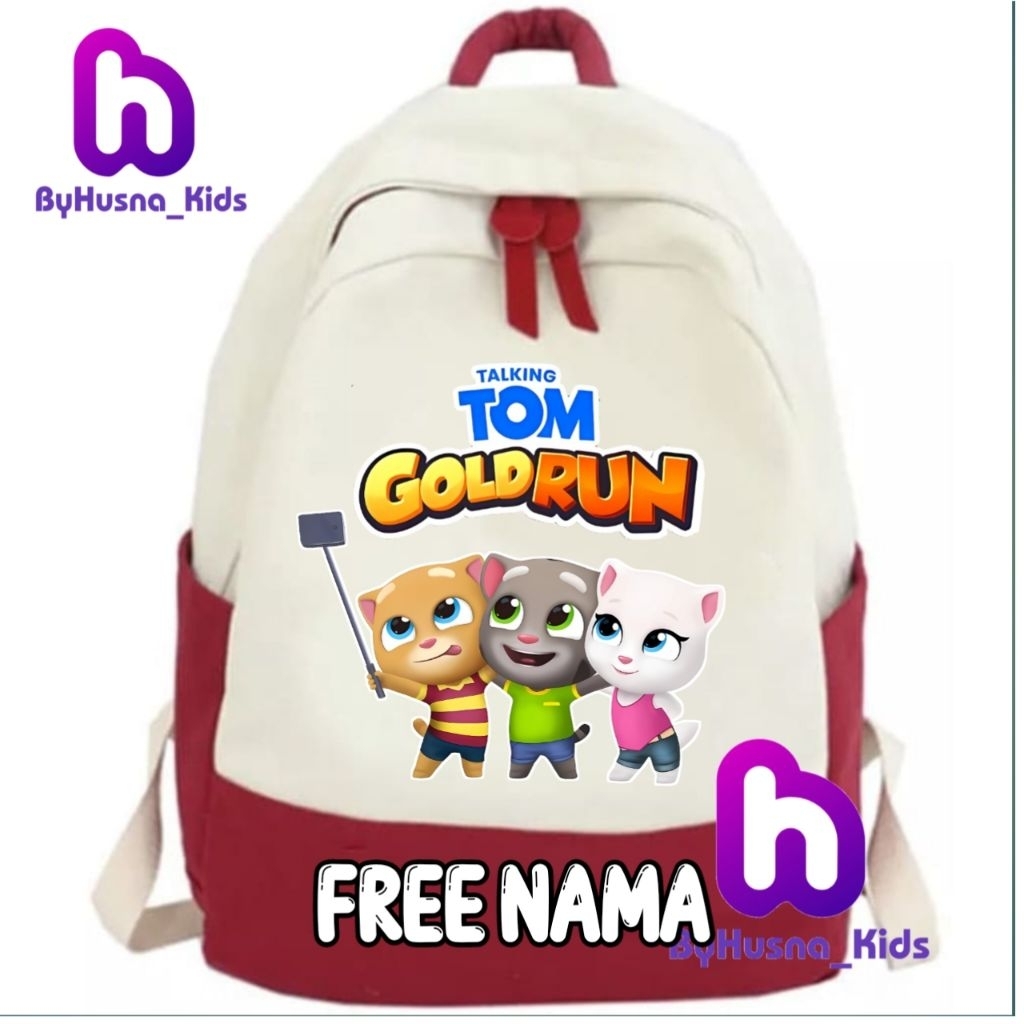 TAS RANSEL ANAK TALKING GOLD RUN TALKING TOM HEROES TALKING TOM AND FRIENDS CUSTOM