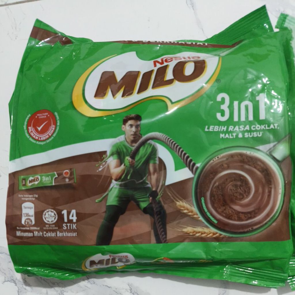 Milo sachet 3in 1 (14 stik) Malaysia