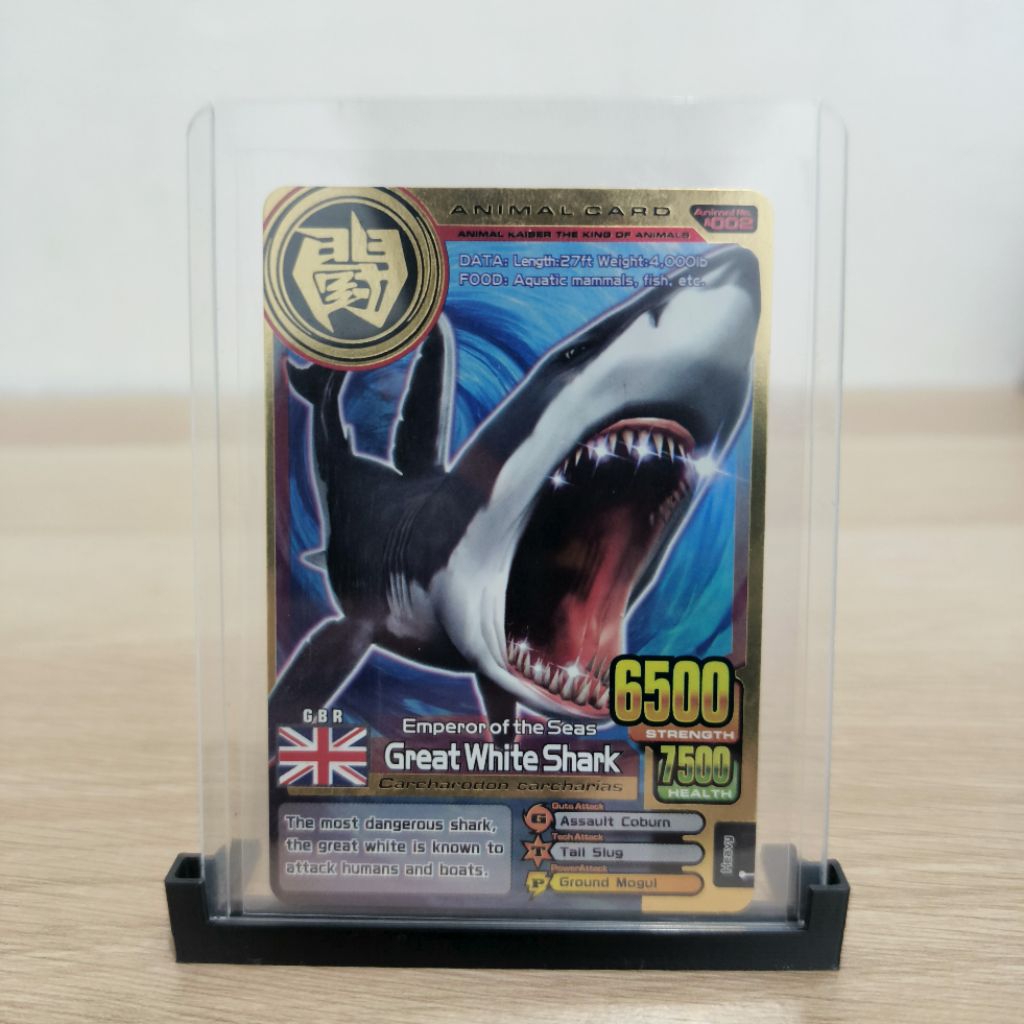 Animal Kaiser Plus Version 3 Gold Animal Card – Great White Shark (Animal 002) Original Mesin