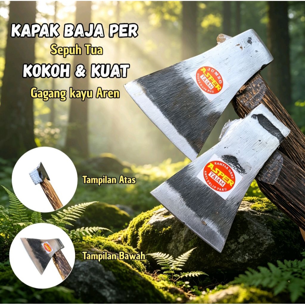 Kampak Besar Dan Kecil Full Baja Multifungsi | Kapak Bangunan | Kapak Sayur | Kapak Pemotong Daging
