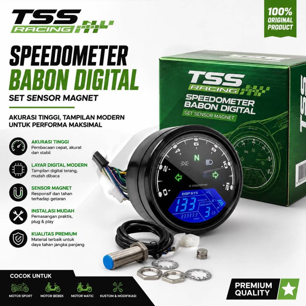 Speedometer Spido babon Digital bulat plus Sensor Spidometer Spido babon Bulat Digital LED Custom Un