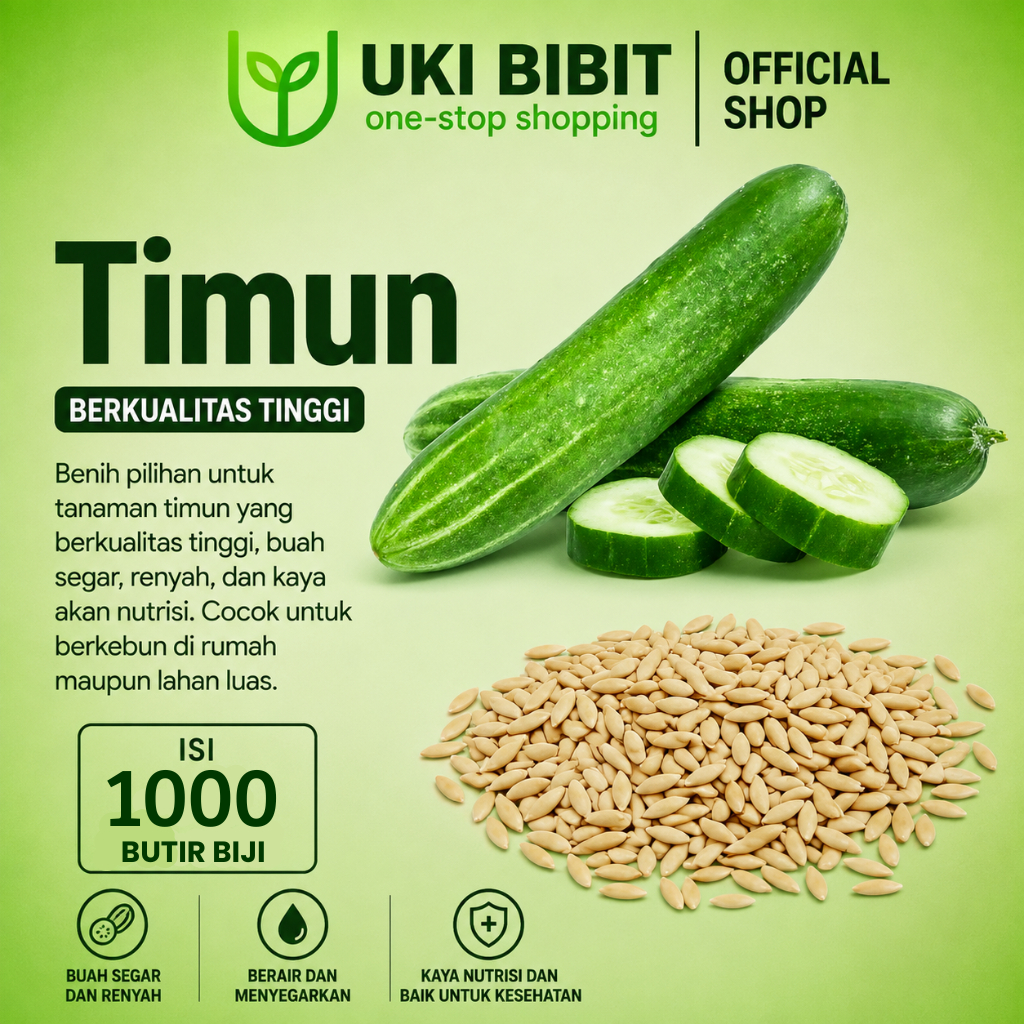 ( 1.000 Butir ) Benih Biji Timun | Mentimun Lalap | Timun Lalapan
