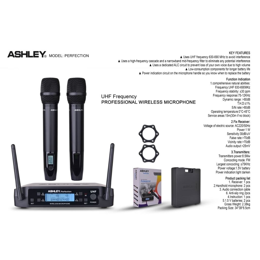 MIC WIRELESS ASHLEY PERFECTION TERBARU MICROPHONE WIRELESS ASHLEY